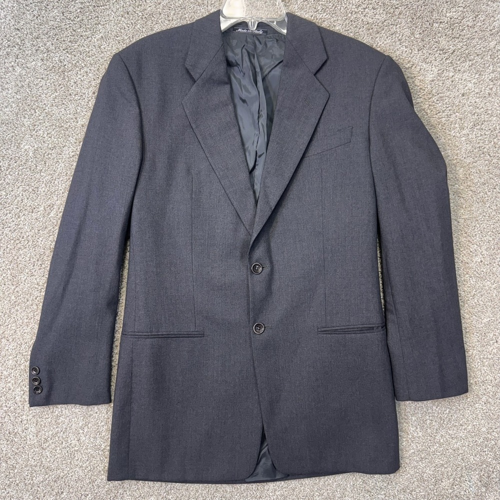 Armani Collezioni Blazer Mens Custom Su Misura Charcoal Grey Made in Italy EUC